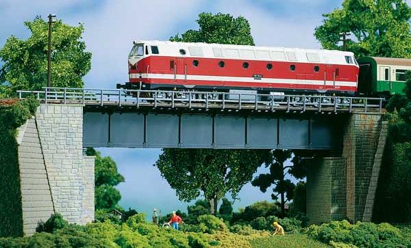 Modelová železnice - H0/TT Stavebnice - železniční most ocelový přímý 327mm