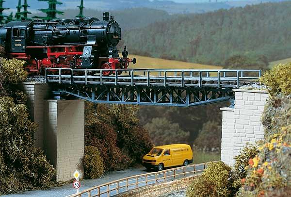 Modelová železnice - H0/TT Stavebnice - železniční most ocelový přímý 262mm