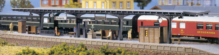 Modelová železnice - H0 Stavebnice - kryté nástupiště "Plottenstein"