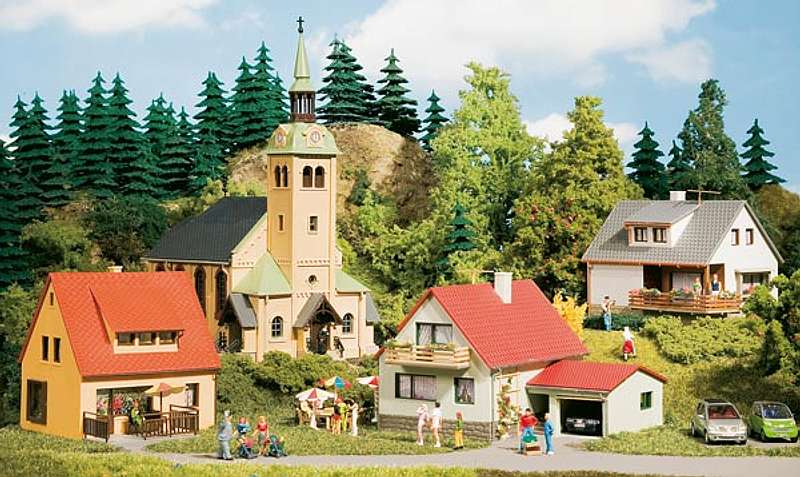 Modelová železnice - H0/TT Set stavebnic - vesnice "Waldkirchen"
