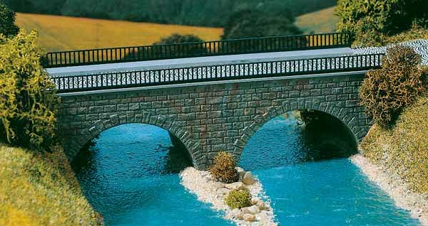 Modelová železnice - H0 Stavebnice - silniční most kamenný přímý 206mm