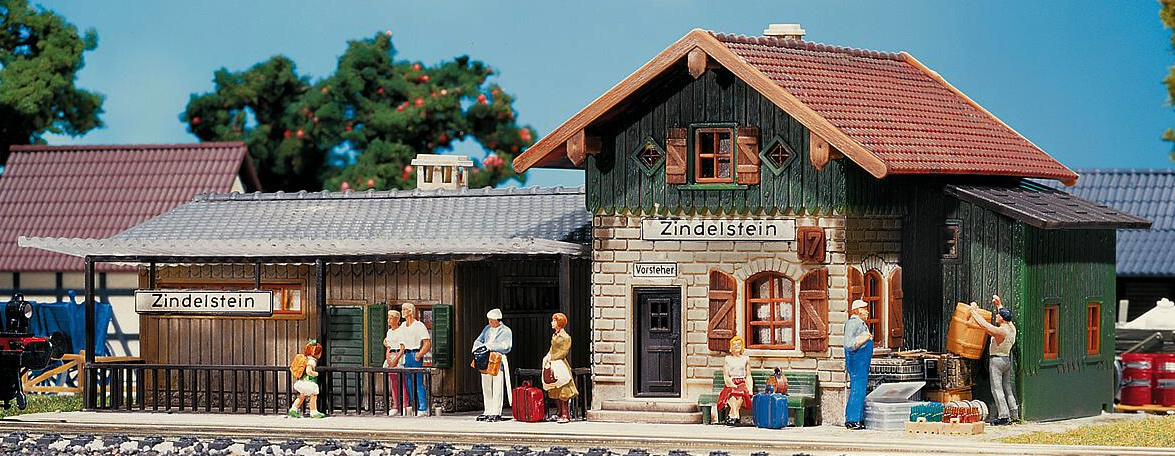 Modelová železnice - H0 Stavebnice - nádraží "Zindelstein"