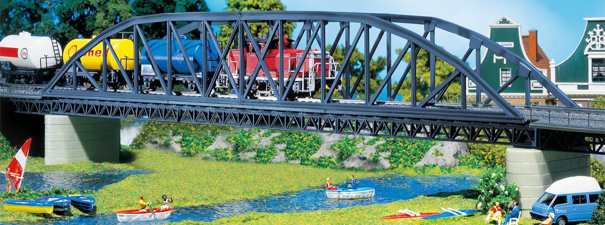 Modelová železnice - H0 Stavebnice - železniční most ocelový přímý 564mm