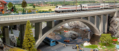 H0 Stavebnice - železniční most dvoukolejný betonový přímý 1015mm