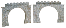 H0 Plast - železniční portál kamenné kvádry dvoukolejný 2ks