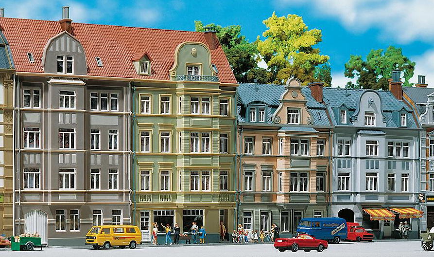 Modelová železnice - H0 Stavebnice - řada městských domů "Goethestraße"