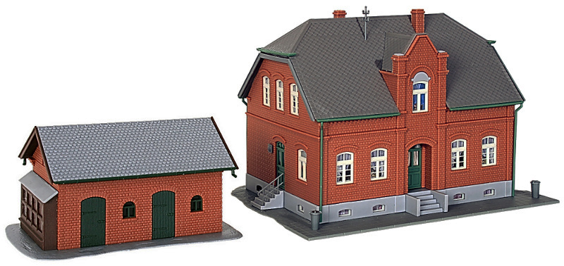 Modelová železnice - H0 Stavebnice - dům s vedlejší budovou