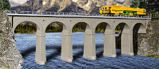 H0 Stavebnice - železniční most kamenný obloukový R1 R360,0mm/90°