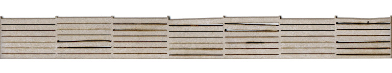 Modelová železnice - H0 Laser-Cut - betonový plot pravidelný 25mm 23cm