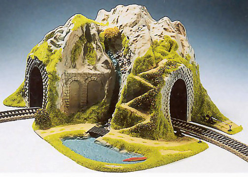 Modelová železnice - H0 Tunel jednokolejný obloukový 41x37x22cm