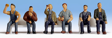 Modelová železnice - H0 Figurky - sedící dělníci