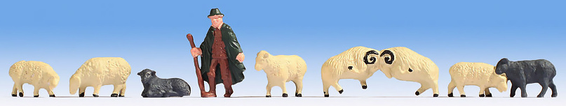 Modelová železnice - H0 Figurky - pastýř a ovce