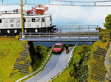 Modelová železnice - H0 Stavebnice - železniční mostní díl přímý 180mm