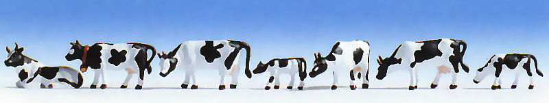 Modelová železnice - TT Figurky - krávy černobílé