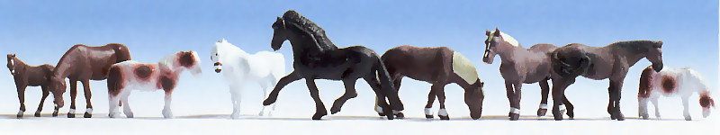 Modelová železnice - TT Figurky - koně