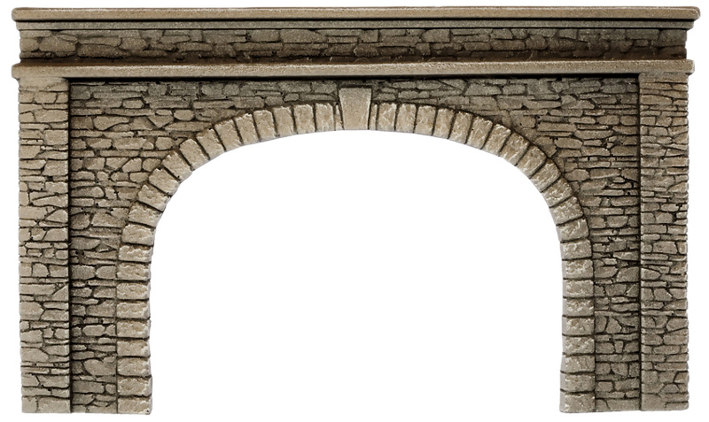 Modelová železnice - H0 Tvrzená pěna - železniční portál kamenný dvoukolejný