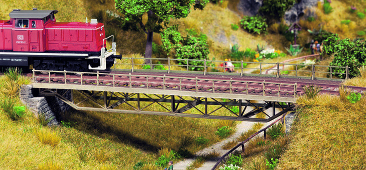 Modelová železnice - H0 Stavebnice - železniční most ocelový přímý 180mm