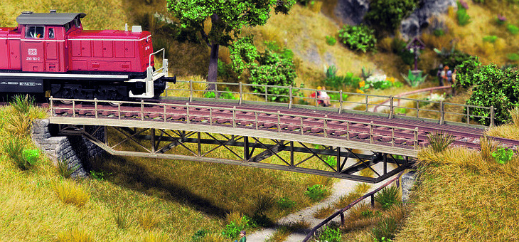 Modelová železnice - H0 Stavebnice - železniční most ocelový obloukový R1 R360,0mm/30°