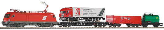 H0 Analogový set - vlak s lokomotivou Taurus ÖBB s kolejemi s podložím