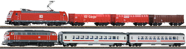 H0 Digitální set - vlak s lokomotivou BR218 a BR185 DBAG s kolejemi s podložím