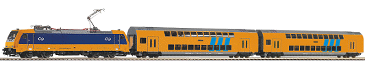 H0 Analogový set - vlak s lokomotivou BR185 NS s kolejemi s podložím