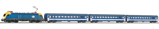 H0 Analogový set - vlak s lokomotivou Taurus MAV s kolejemi s podložím