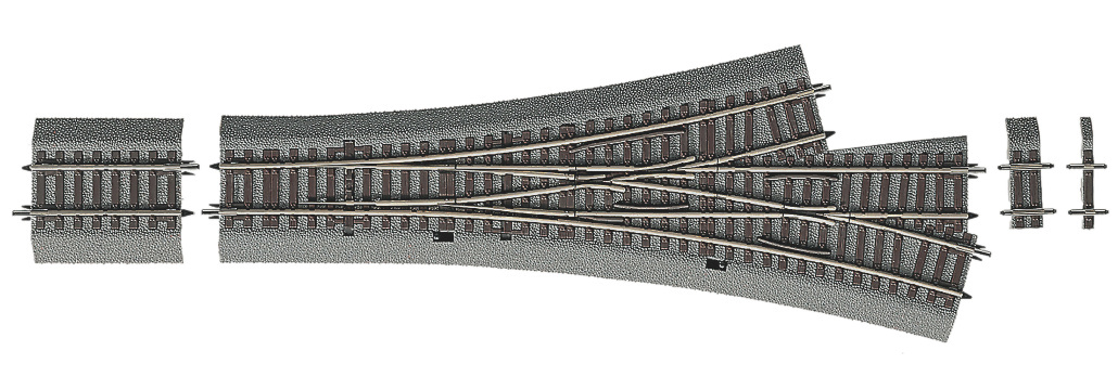 Modelová železnice - H0 DWW15 Výhybka třícestná 287,5mm, R873,5mm/15°, R873,5mm/15°