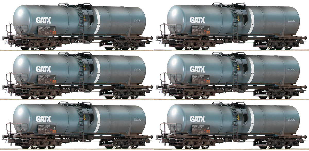 Modelová železnice - H0 6ks Cisternový vůz GATX, Ep.VI, PATINA