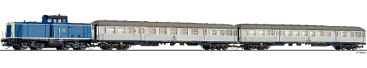 TT Analogový set - vlak s lokomotivou BR212 DB s kolejemi