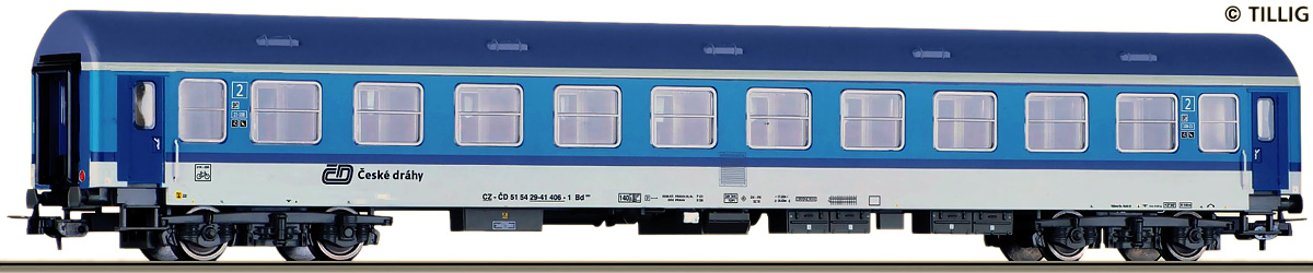 Modelová železnice - H0 Rychlíkový vůz Y/B70 s odd. na kola 2.tř., ČD, Ep.VI