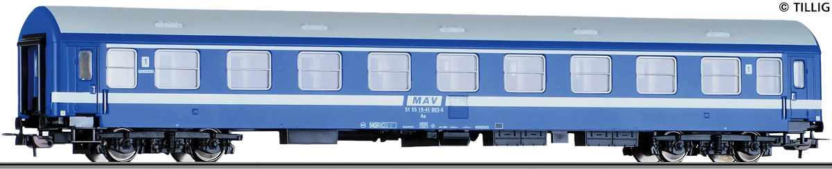 Modelová železnice - H0 Rychlíkový vůz Aa Y/B70 1.tř., MAV, Ep.IV