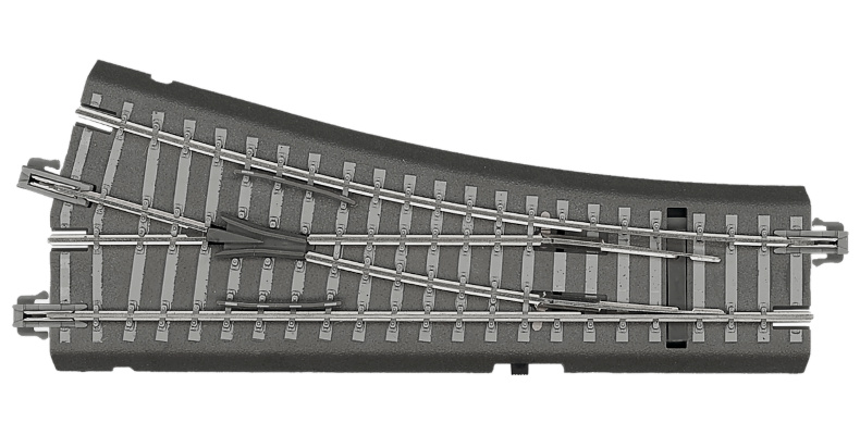 Modelová železnice - TT BW_re Výhybka pravá 129,5mm/15° ruční s podložím