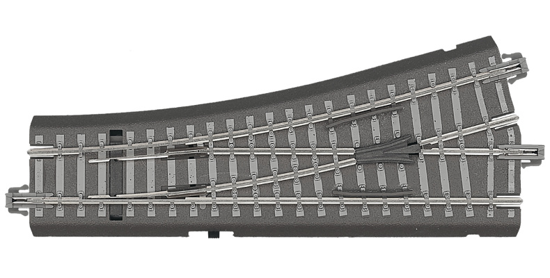 Modelová železnice - TT BW_li Výhybka levá 129,5mm/15° ruční s podložím