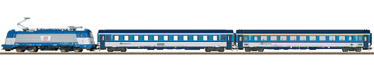 H0 Digitální set - vlak s lokomotivou 380.001 ČD ZVUK s kolejemi s podložím