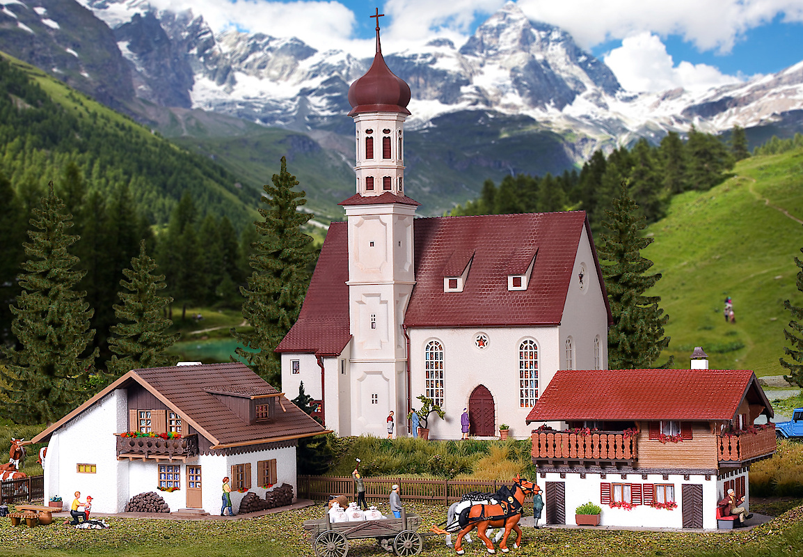 Modelová železnice - H0 Set stavebnic - alpská vesnice