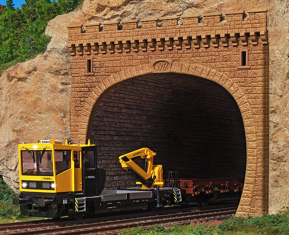Modelová železnice - H0 Plast - železniční portál kamenný dvoukolejný 2ks