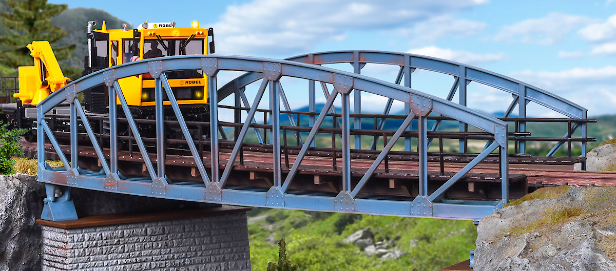 Modelová železnice - H0 Stavebnice - železniční most ocelový obloukový R1 R380mm
