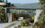 H0/TT Stavebnice - železniční most ocelový přímý 327mm
