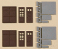 H0 Stavebnicový systém - vrata U 2ks, dveře S 4ks, rampa 4ks, schod 8ks