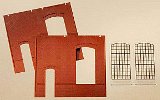 H0 Stavebnicový systém - zeď červená 2325B 2ks, okno 2ks