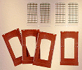 H0 Stavebnicový systém - zeď červená 2342J 4ks, okno 4ks