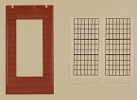 H0 Stavebnicový systém - zeď červená 2578D 4ks, okno P 4ks