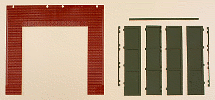 H0 Stavebnicový systém - zeď červená 2579A 2ks, vrata zelená T 2ks