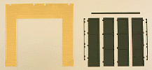 H0 Stavebnicový systém - zeď žlutá 2579A 2ks, vrata zelená T 2ks