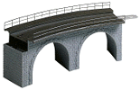 H0 Stavebnice - viaduktový díl kamenný obloukový R1 R360,0mm/30°