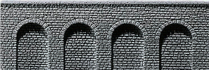 H0 Tvrzená pěna - zeď kamenné kvádry s arkádami 370x125mm