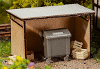 H0 Stavebnice - přístřešek s kontejnerem na odpad