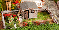 H0 Stavebnice - zahrádka s malým zahradním domkem PATINA