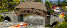 H0 Stavebnice - starý dřevěný most 370mm
