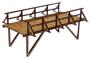 Modelová železnice - TT Stavebnice - malý dřevěný most 65mm
